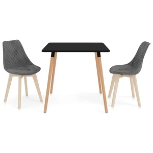 Трапезен комплект от 3 части, сив  