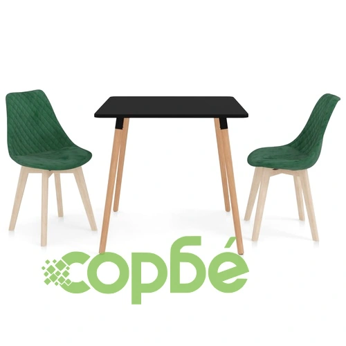 Трапезен комплект от 3 части, тъмнозелен   ➤ топ цена ➤ sorbe.bg