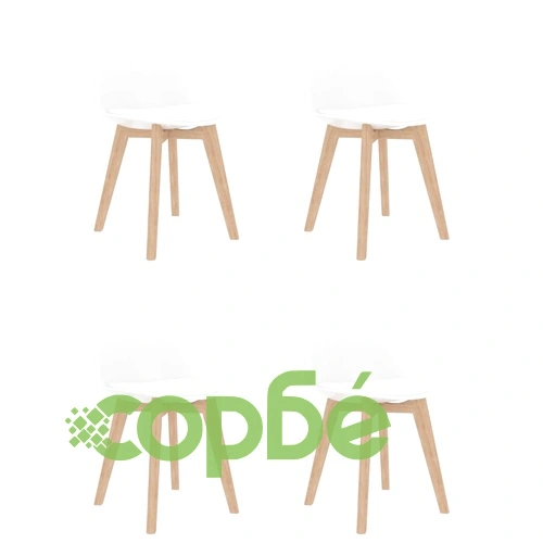 Трапезен комплект от 5 части, бял ➤ топ цена ➤ sorbe.bg