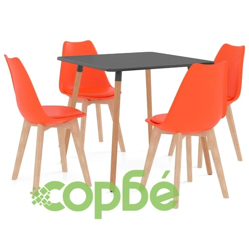 Трапезен комплект от 5 части, оранжев ➤ топ цена ➤ sorbe.bg