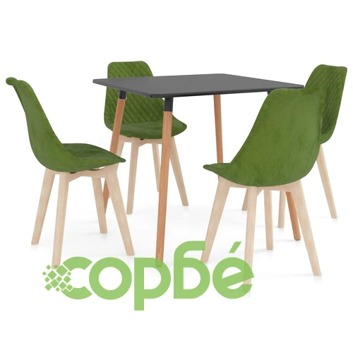 Трапезен комплект от 5 части, светлозелен   ➤ топ цена ➤ sorbe.bg