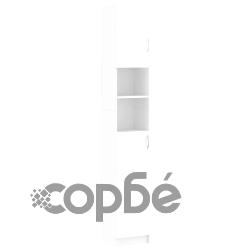 Комплект шкафове за пералня, бял гланц, инженерно дърво ➤ топ цена ➤ sorbe.bg