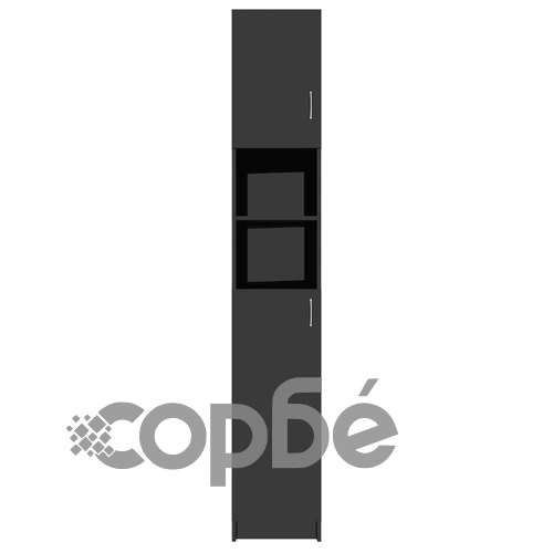 Комплект шкафове за пералня, черен гланц, ПДЧ ➤ топ цена ➤ sorbe.bg