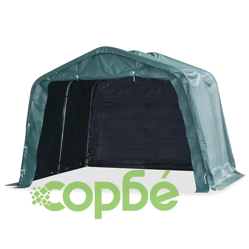 Мобилен навес за животни PVC 550 г/м² 3,3x3,2 м тъмнозелен ➤ топ цена ➤ sorbe.bg