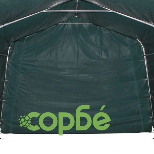 Мобилен навес за животни PVC 550 г/м² 3,3x3,2 м тъмнозелен ➤ топ цена ➤ sorbe.bg