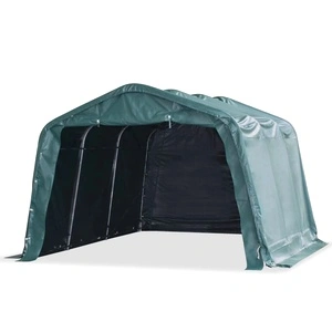 Мобилен навес за животни PVC 550 г/м² 3,3x4,8 м тъмнозелен