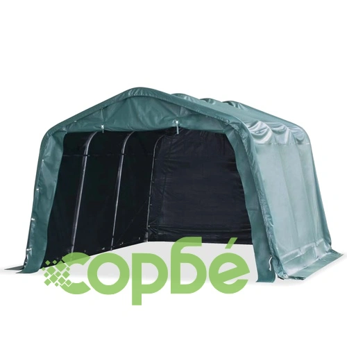 Мобилен навес за животни PVC 550 г/м² 3,3x4,8 м тъмнозелен ➤ топ цена ➤ sorbe.bg