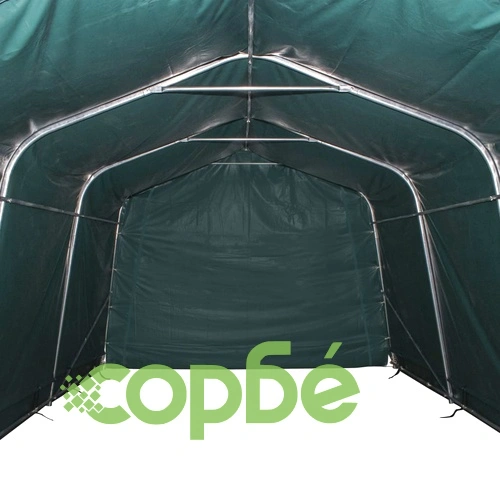 Мобилен навес за животни PVC 550 г/м² 3,3x6,4 м тъмнозелен ➤ топ цена ➤ sorbe.bg