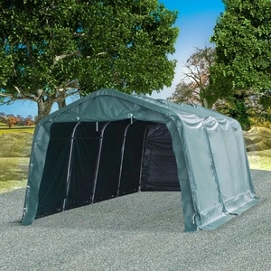 Мобилен навес за животни PVC 550 г/м² 3,3x6,4 м тъмнозелен