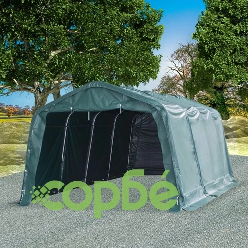 Мобилен навес за животни PVC 550 г/м² 3,3x6,4 м тъмнозелен ➤ топ цена ➤ sorbe.bg