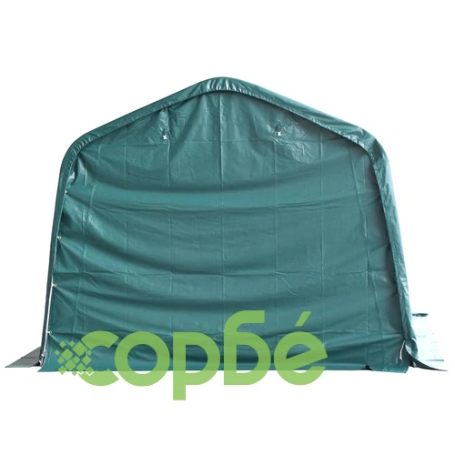 Мобилен навес за животни PVC 550 г/м² 3,3x16 м тъмнозелен ➤ топ цена ➤ sorbe.bg