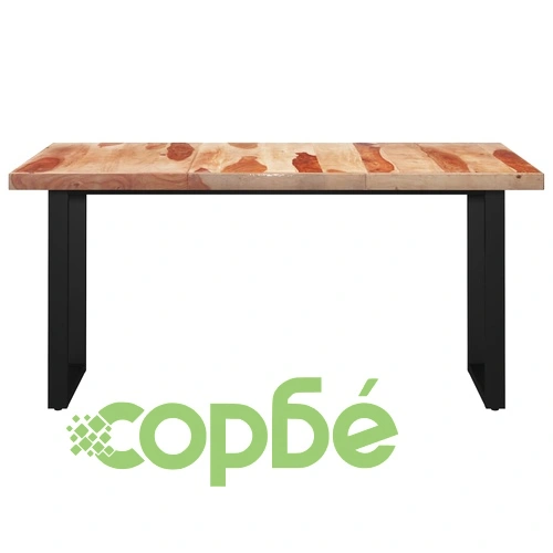 Трапезна маса с O-образни крака 160x80x77 см шишам масив  ➤ топ цена ➤ sorbe.bg