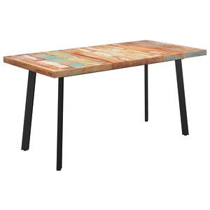 Трапезна маса с V-образни крака 180x90x77 см регенериран масив