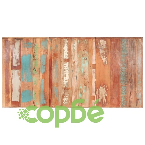 Трапезна маса с H-образни крака 200x100x77 см регенериран масив  ➤ топ цена ➤ sorbe.bg