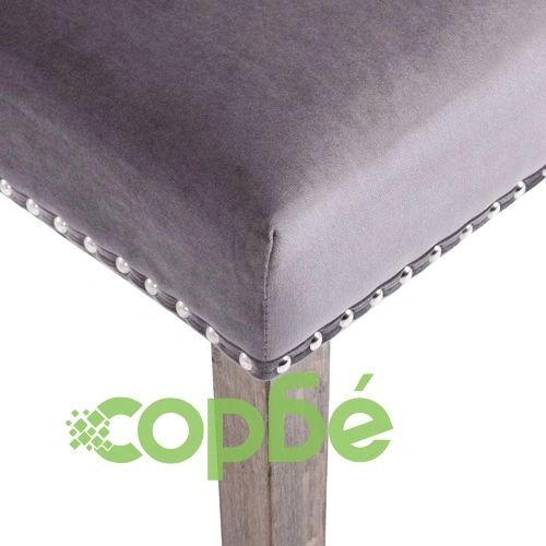 Трапезни столове, 2 бр, сиви, кадифе ➤ топ цена ➤ sorbe.bg