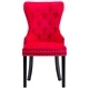 Трапезни столове, 6 бр, червени, кадифе