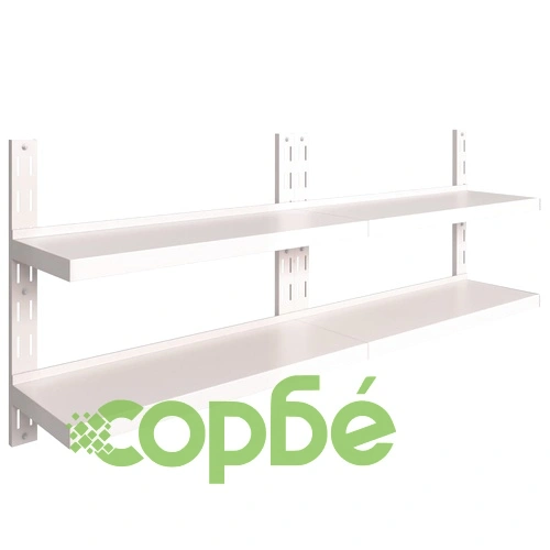 Стенни рафтове на 2 нива, 2 бр, неръждаема стомана, 200x30 см ➤ топ цена ➤ sorbe.bg