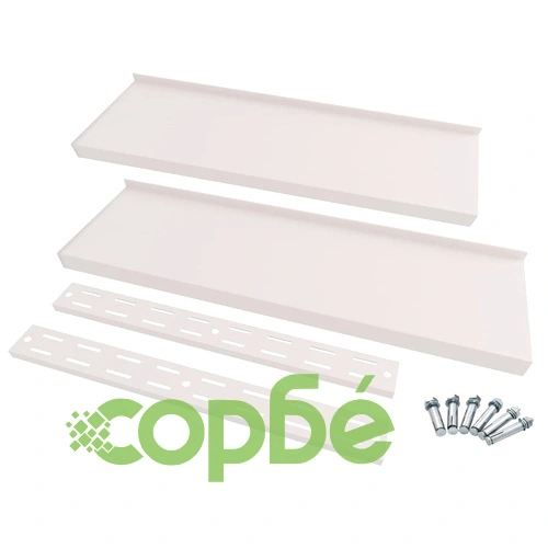 Стенни рафтове на 2 нива, 2 бр, неръждаема стомана, 200x30 см ➤ топ цена ➤ sorbe.bg