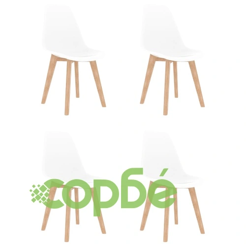 Трапезен комплект от 5 части, бял ➤ топ цена ➤ sorbe.bg