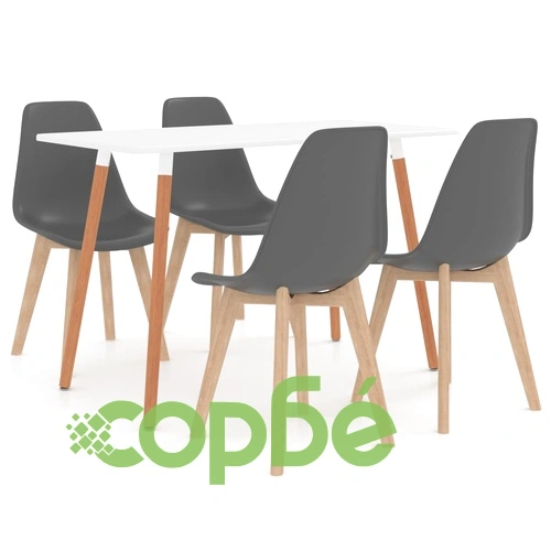 Трапезен комплект от 5 части, сив ➤ топ цена ➤ sorbe.bg