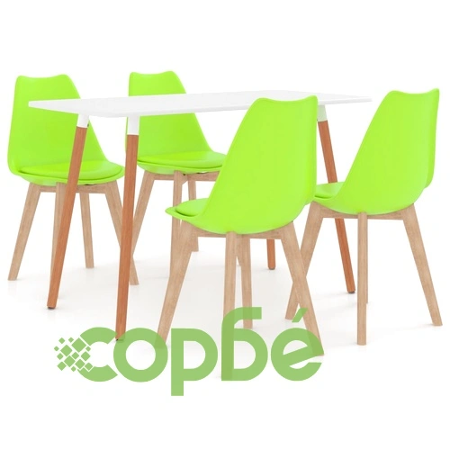 Трапезен комплект от 5 части, зелен ➤ топ цена ➤ sorbe.bg