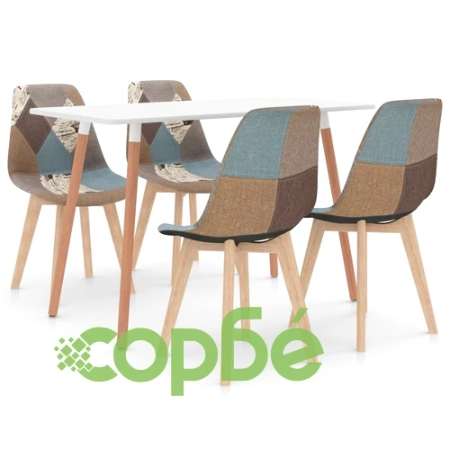 Трапезен комплект от 5 части, сив ➤ топ цена ➤ sorbe.bg