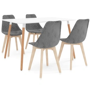 Трапезен комплект от 5 части, сив