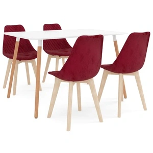 Трапезен комплект от 5 части, виненочервен