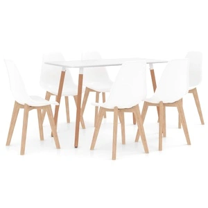 Трапезен комплект от 7 части, бял