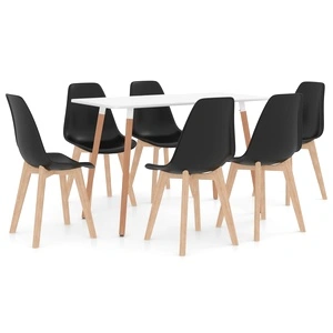 Трапезен комплект от 7 части, черен