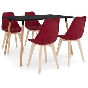 Трапезен комплект от 5 части, виненочервен