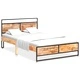 Рамка за легло, мангова и борова дървесина масив, 120x200 cм
