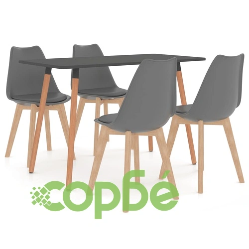 Трапезен комплект от 5 части, сив ➤ топ цена ➤ sorbe.bg