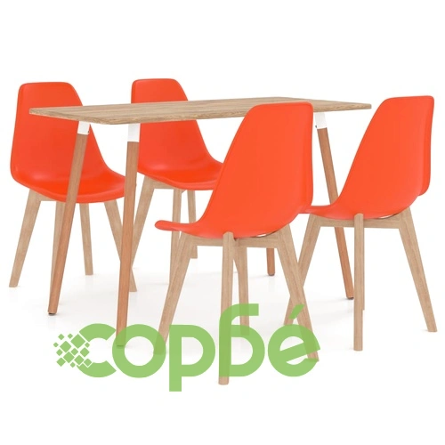 Трапезен комплект от 5 части, оранжев ➤ топ цена ➤ sorbe.bg