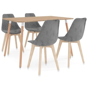 Трапезен комплект от 5 части, сив