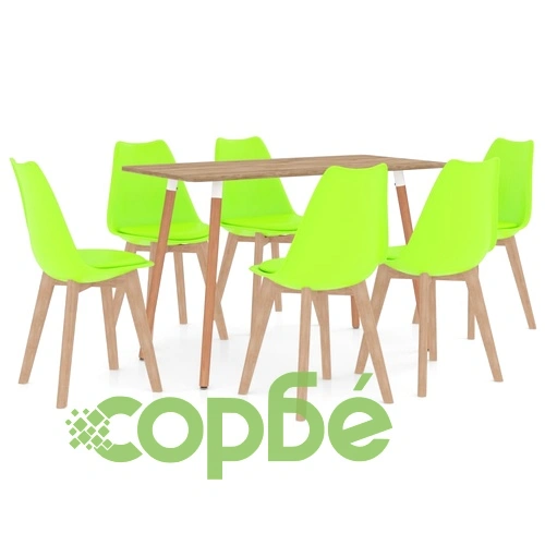 Трапезен комплект от 7 части, зелен ➤ топ цена ➤ sorbe.bg