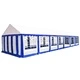 Градинска шатра, PVC, 6x14 м, синьо и бяло