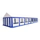 Градинска шатра, PVC, 6x14 м, синьо и бяло