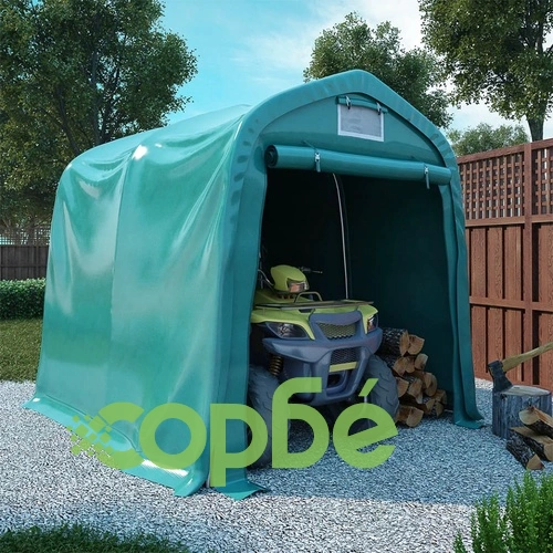Гаражна тента, PVC, 2,4х2,4 м, зелена ➤ топ цена ➤ sorbe.bg