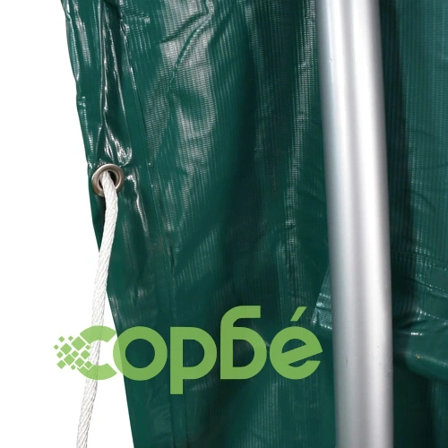 Навес за животни, PVC, 3,7x3,7 м, зелен ➤ топ цена ➤ sorbe.bg