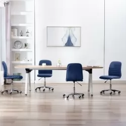Трапезни столове, 4 бр, сини, текстил