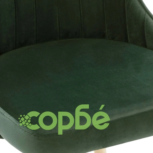Трапезни столове, 6 бр, тъмнозелени, кадифе ➤ топ цена ➤ sorbe.bg