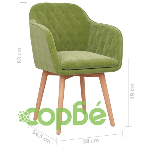 Трапезни столове, 4 бр, светлозелени, кадифе ➤ топ цена ➤ sorbe.bg