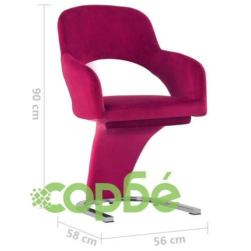 Трапезни столове, 4 бр, виненочервени, кадифе ➤ топ цена ➤ sorbe.bg