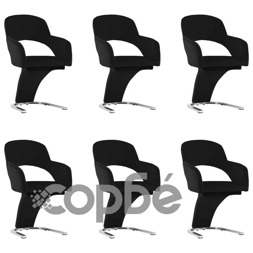 3056592  Dining Chairs 6 pcs Black Velvet (3x287778) ➤ топ цена ➤ sorbe.bg