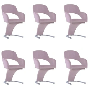 3056593  Dining Chairs 6 pcs Pink Velvet (3x287779)