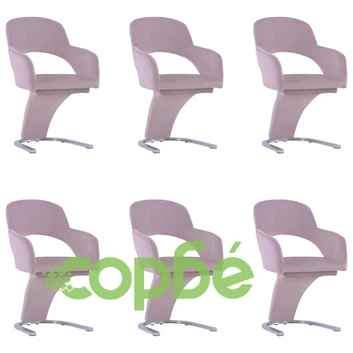 3056593  Dining Chairs 6 pcs Pink Velvet (3x287779) ➤ топ цена ➤ sorbe.bg