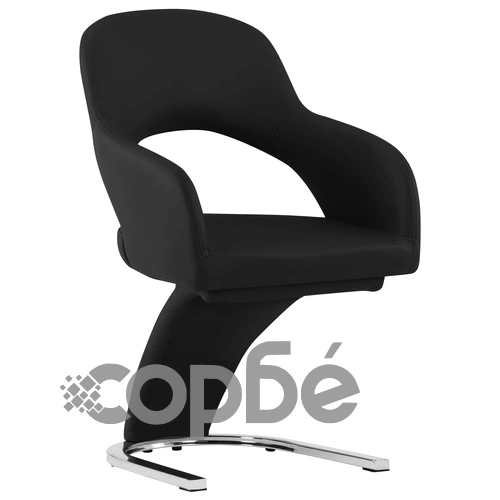 3056596  Dining Chairs 4 pcs Black Faux Leather (2x287782) ➤ топ цена ➤ sorbe.bg
