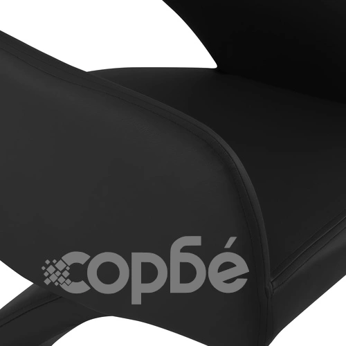 3056596  Dining Chairs 4 pcs Black Faux Leather (2x287782) ➤ топ цена ➤ sorbe.bg