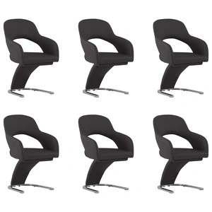 3056607  Dining Chairs 6 pcs Brown Faux Leather (3x287785)
